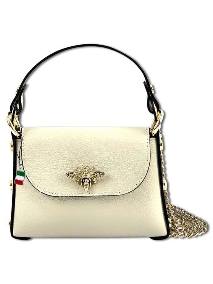 Florence Umhängetasche Leder beige ca. 19cm