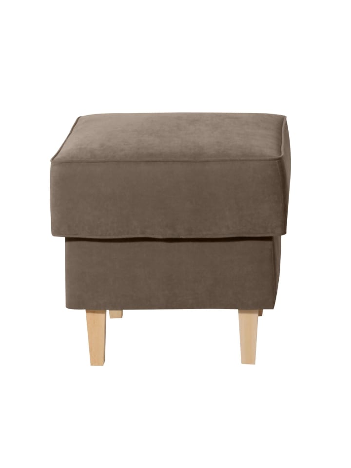 HOCKER Karlen Bezug Veloursstoff Buche natur / sahara