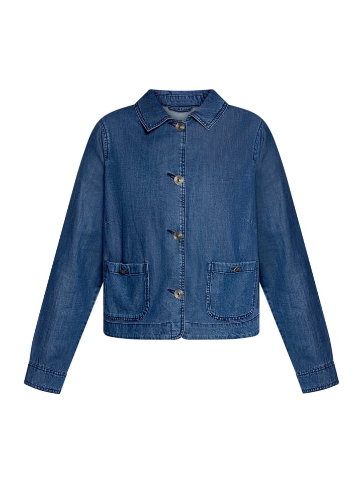 Jeansjacke mit aufgesetzten Taschen in Blau