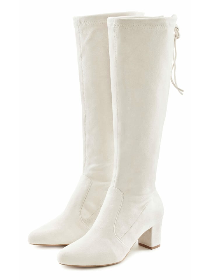 Schlupfstiefel in creme