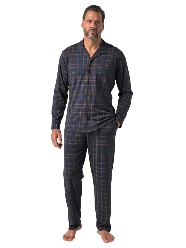 Langer Schlafanzug in navy blau