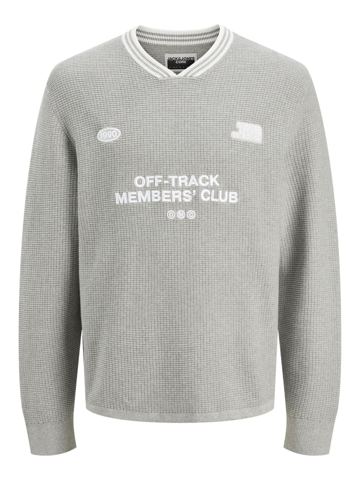 Strickpullover in Light Grey Melange