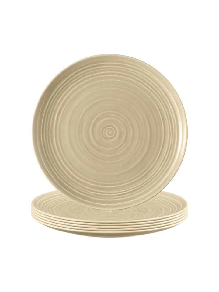 6er Set Frühstücksteller Terra in Sandbeige ø 22,5 cm