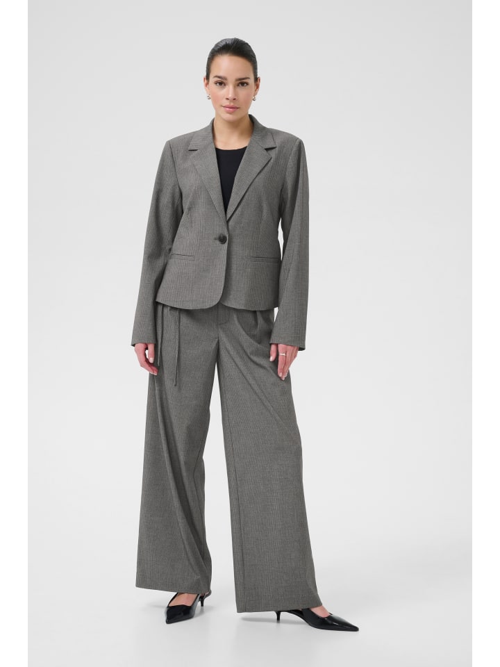 Blazer KAellie Tight fit in Grey Melange / Chalk Stripe