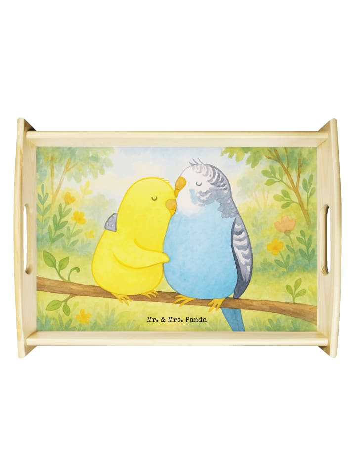 Sofatablett Wellensittich Liebe Design ohne Spruch in Weiß