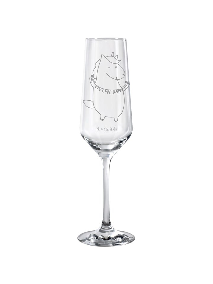 Champagnerglas Einhorn Dankeschön ohne Spruch in Transparent