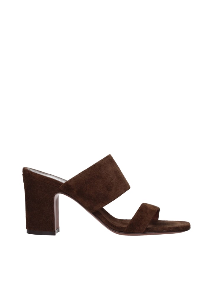 Braun Leder Plateau Sandalen