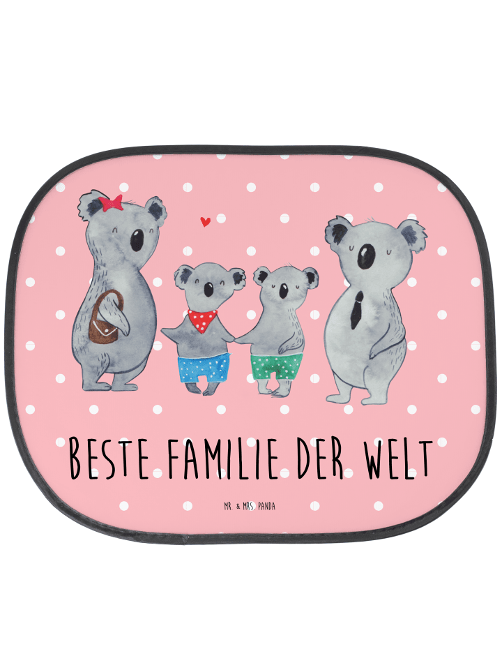 Hitzeschutz Auto Koala Familie zwei mit Spruch in Rot Pastell