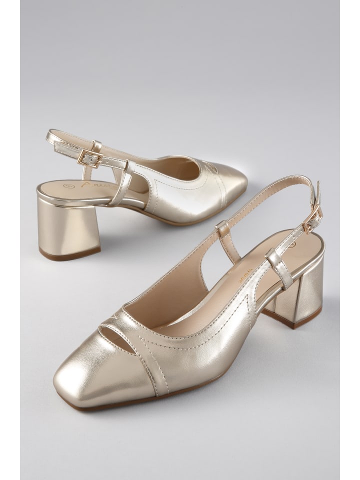 Riemchensandalette in goldfarben