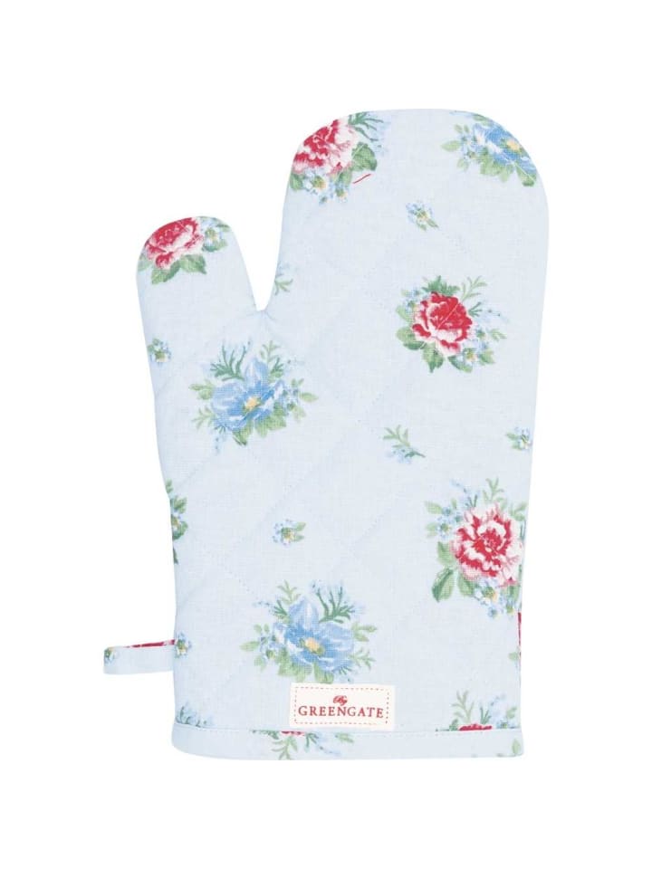 Ofenhandschuh ALIVIA PALE BLUE Blau mit Blumen