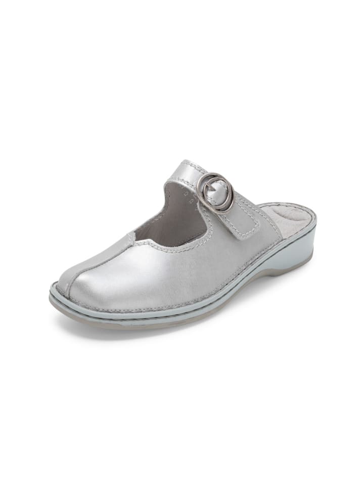 Softnappaleder Clogs in platin