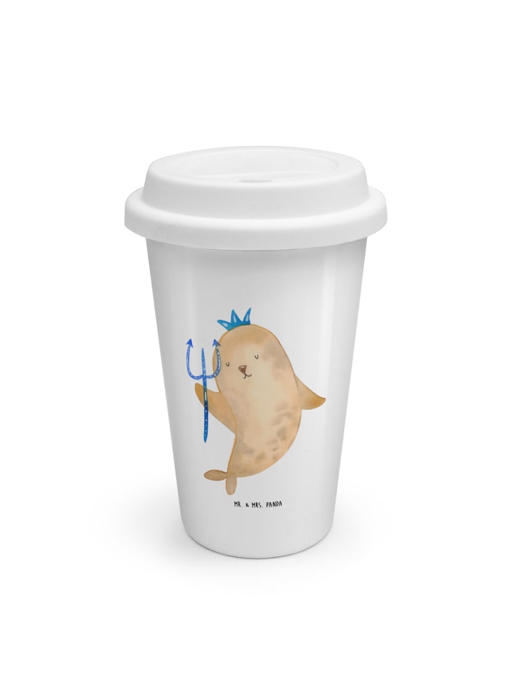 ToGo Kaffeebecher Sternzeichen Wassermann ohne ... in Weiß