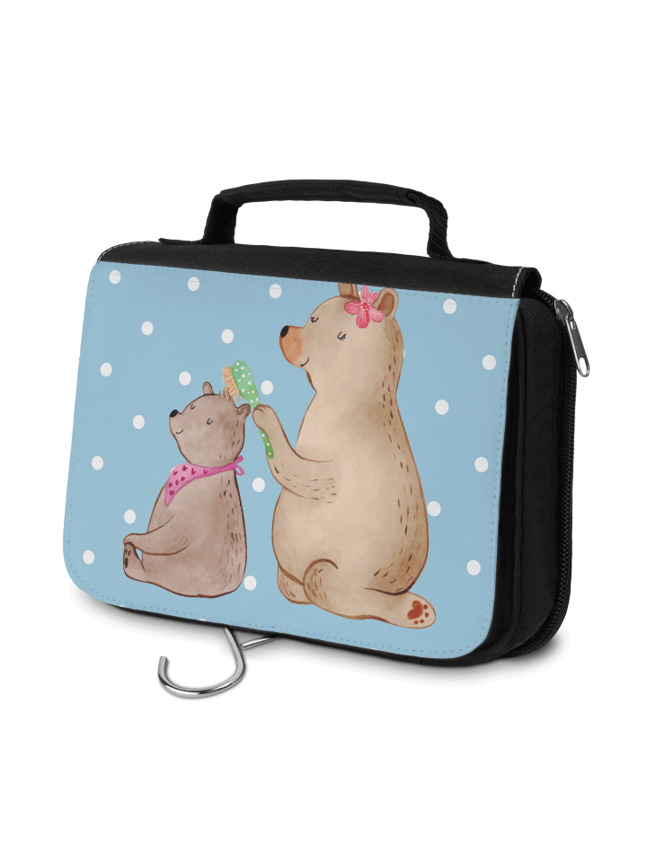Duschbeutel Bär Kind ohne Spruch in Blau Pastell