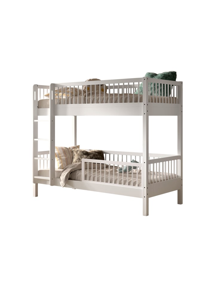 ETAGENBETT 90x200 Keeley Buche Weiß Holz Komfort Stabil Modern