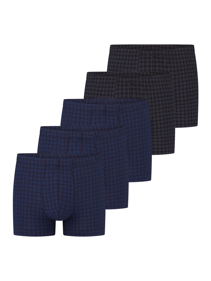 Retro Short / Pant Cotton Casual Cotton in Dunkelblau / schwarz