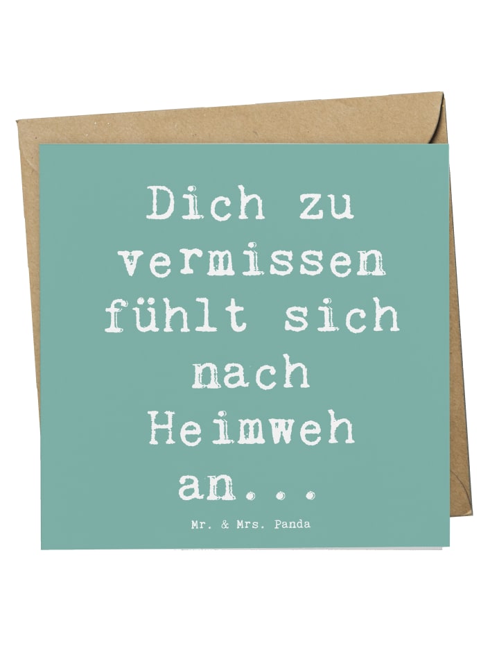 Grußkarte Spruch Heimweh Sehnsucht mit Spruch in Meeresbrise