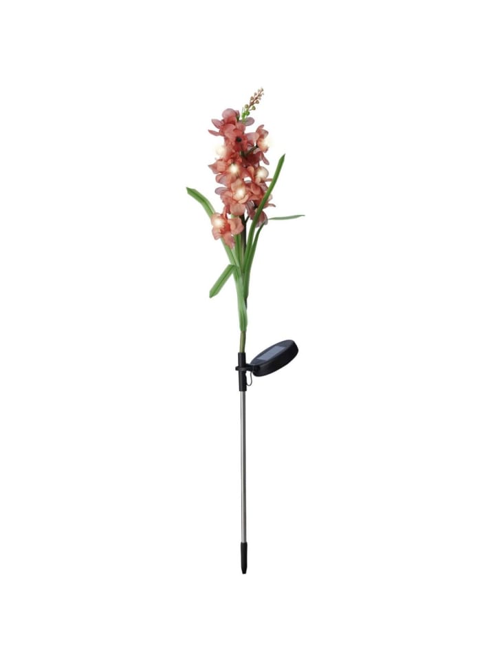 LED Solar Gartenstecker Gladiole Blume in rot - H: 81cm