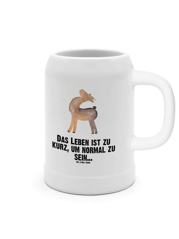 Humpen Lama Stolz mit Spruch in Weiß