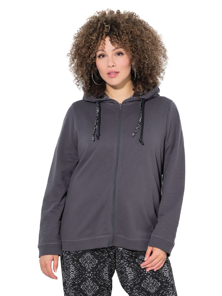 Sweatjacke in graphitgrau