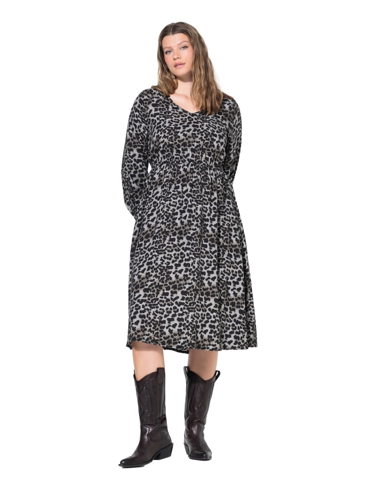 Midikleid in steingrau