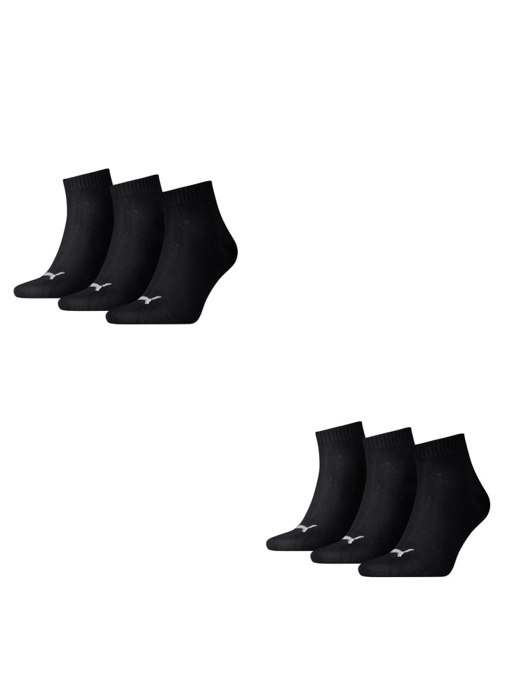 Socken PUMA UNISEX QUARTER PLAIN 3P in schwarz
