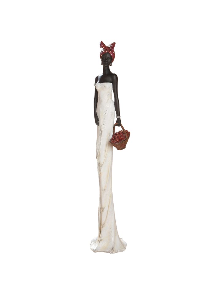 Figur "Tortuga" in Braun/ Weiß - H. 82 cm