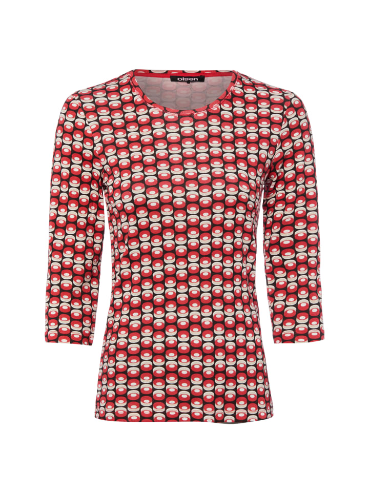 Langarmshirt Edda in rot beige