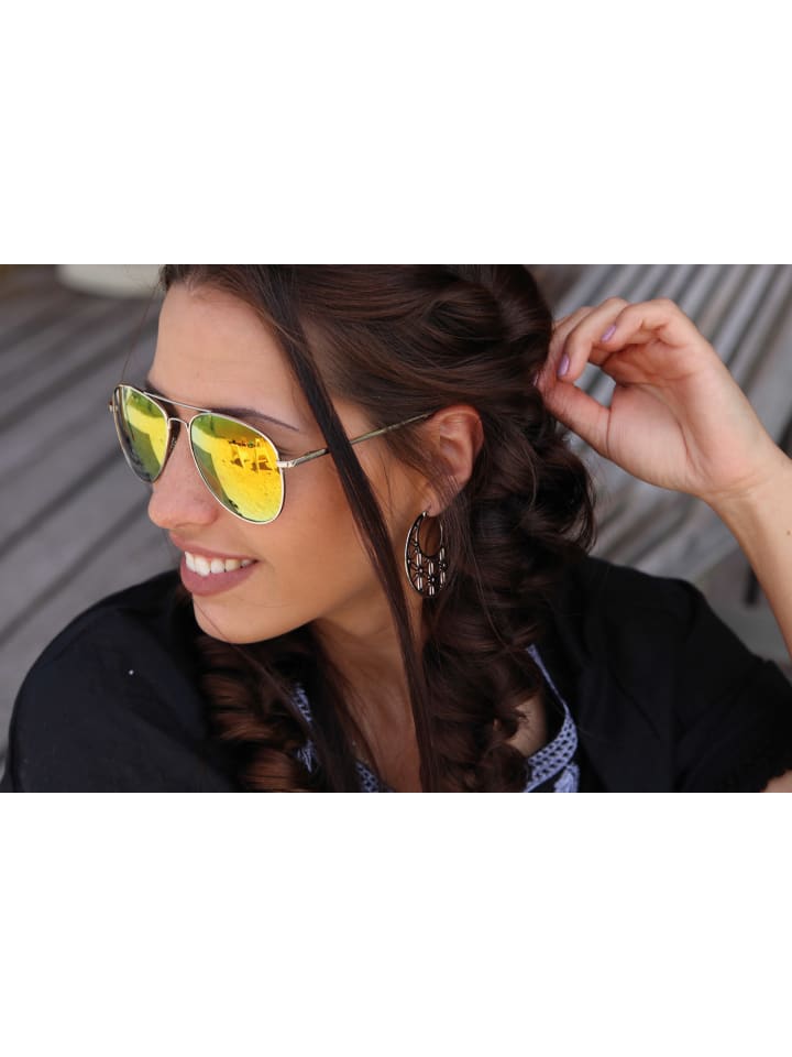 Sonnenbrille gold verspiegelt damen clearance