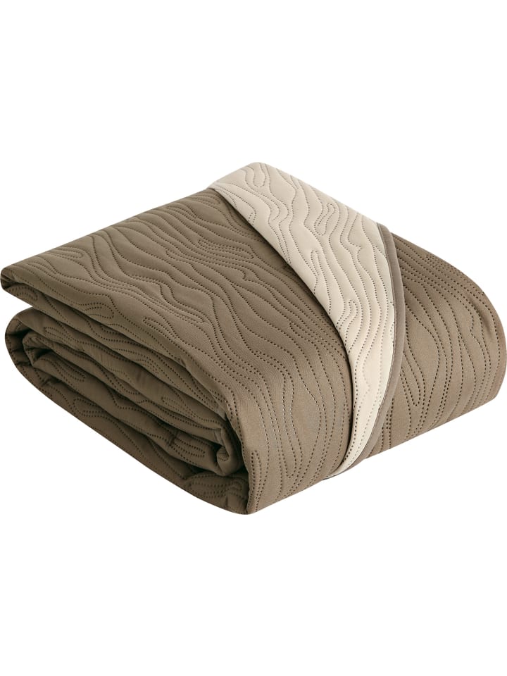 Sessel- und Sofaschoner in braun/creme