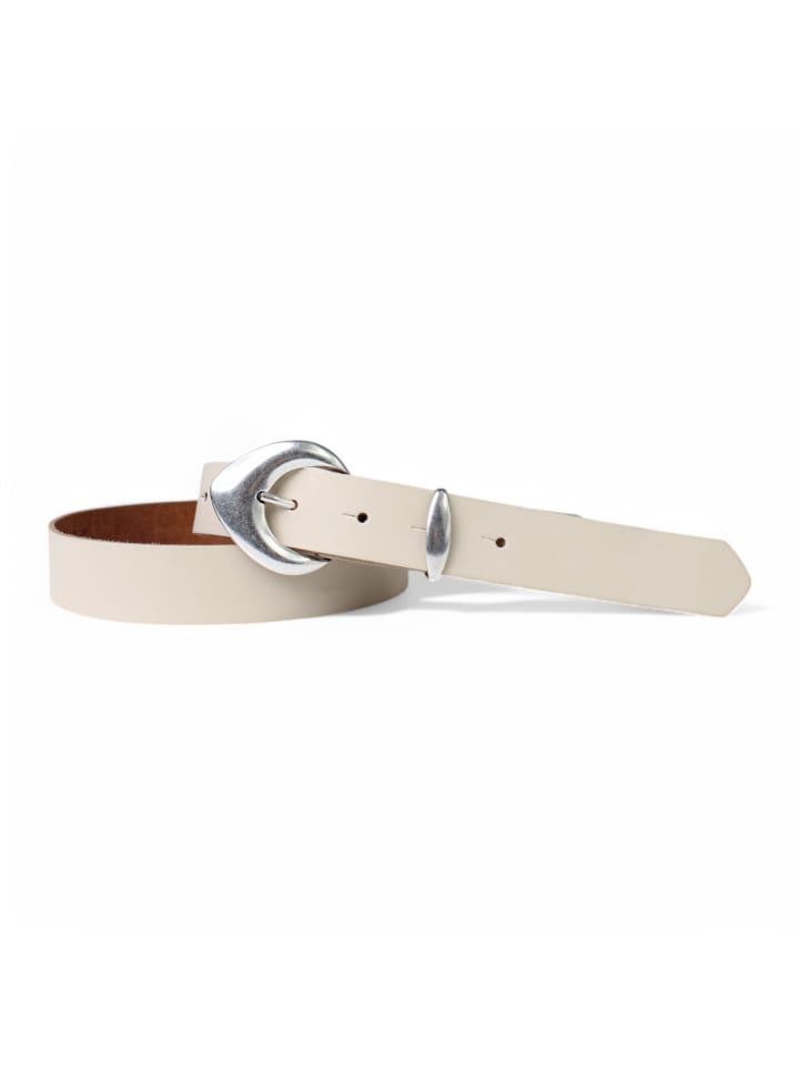 Damengürtel mit Metallschlaufe in Creme