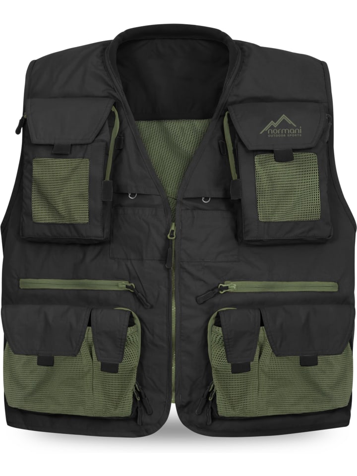Herren Outdoor-Weste Kajikia in Schwarz/Oliv