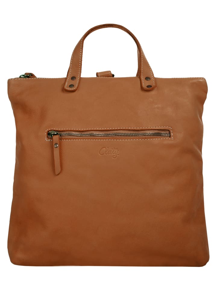 Umhängetasche echt Leder in cognac