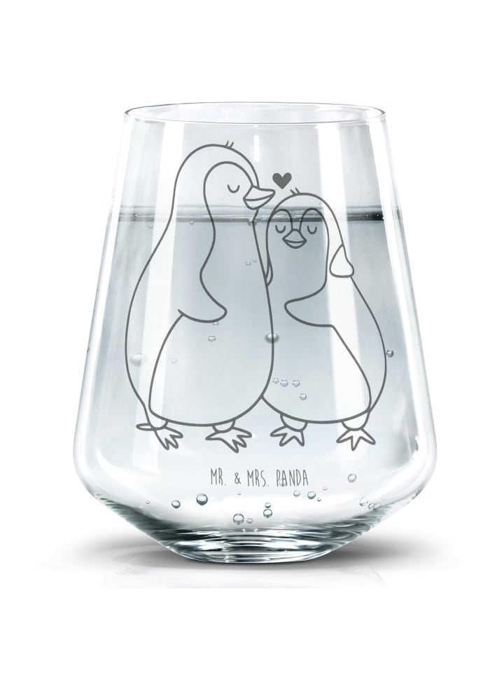 Wasserglas Pinguine Einschlafen ohne Spruch in Transparent