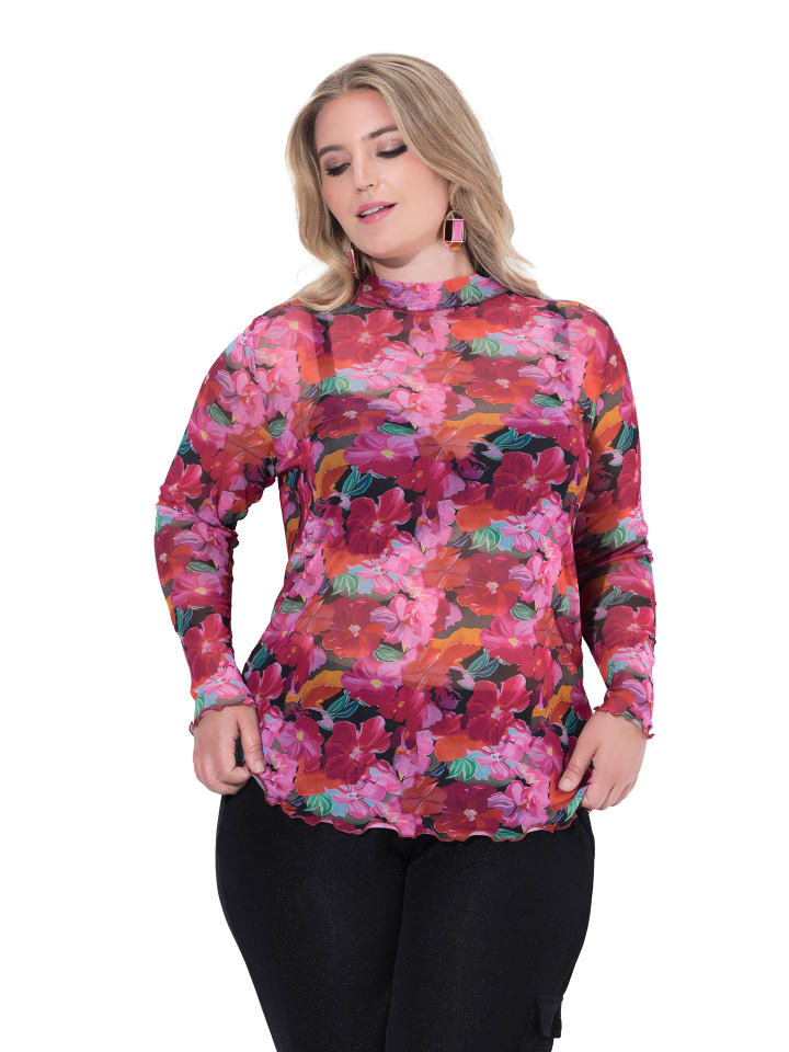Langarmshirt in schwarz