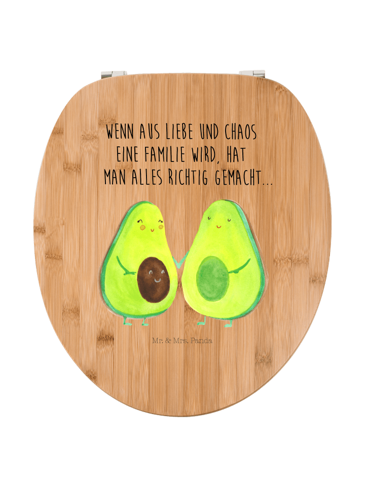 WC Sitz Avocado Pärchen mit Spruch in Braun