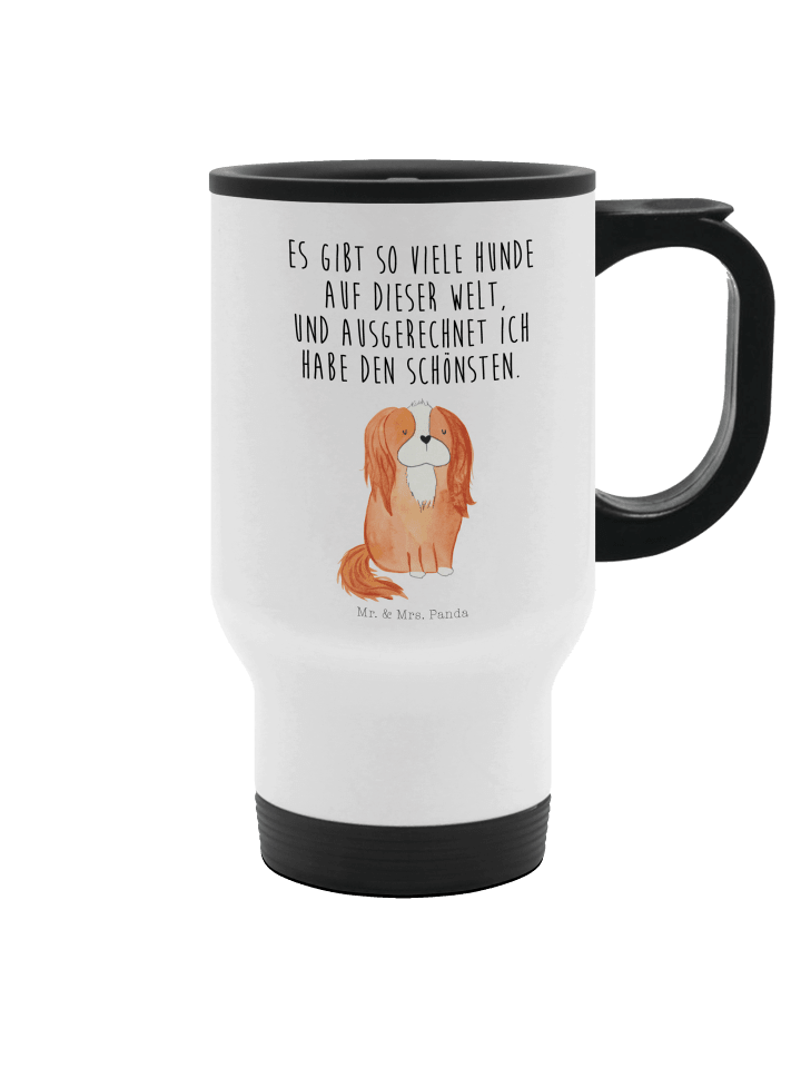 Thermobecher To Go Hund Cavalier King Charles S... in Weiß
