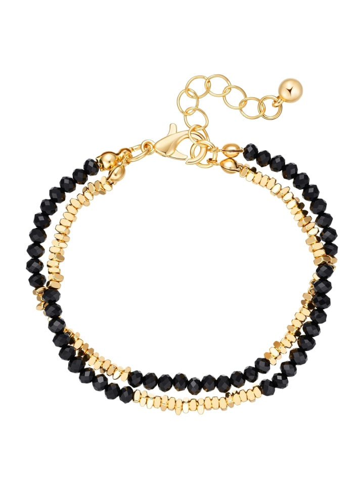 Armband aus Metall-Legierung mit Glas in gelbgold