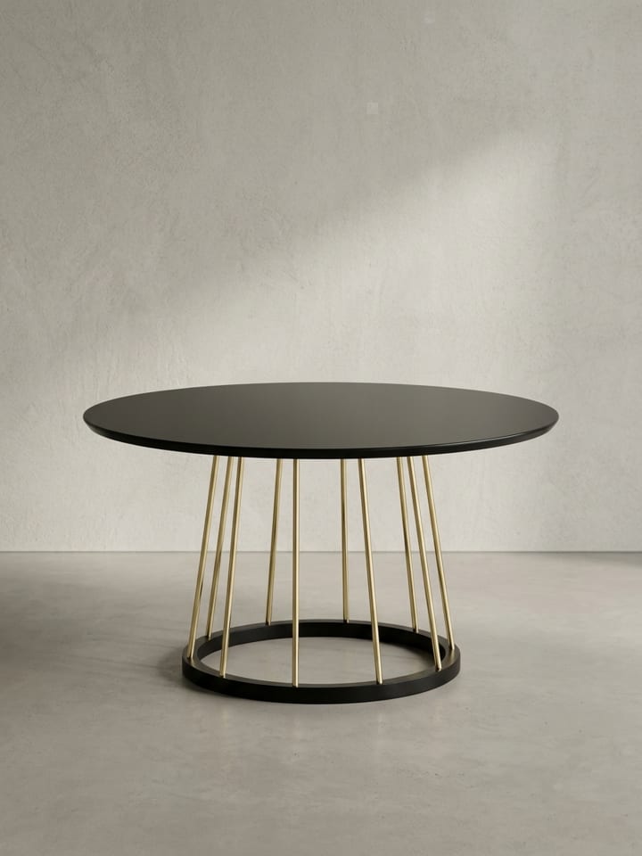 Couchtisch, Schwarzer und Goldener Wohnzimmertisch, Metallstruktur