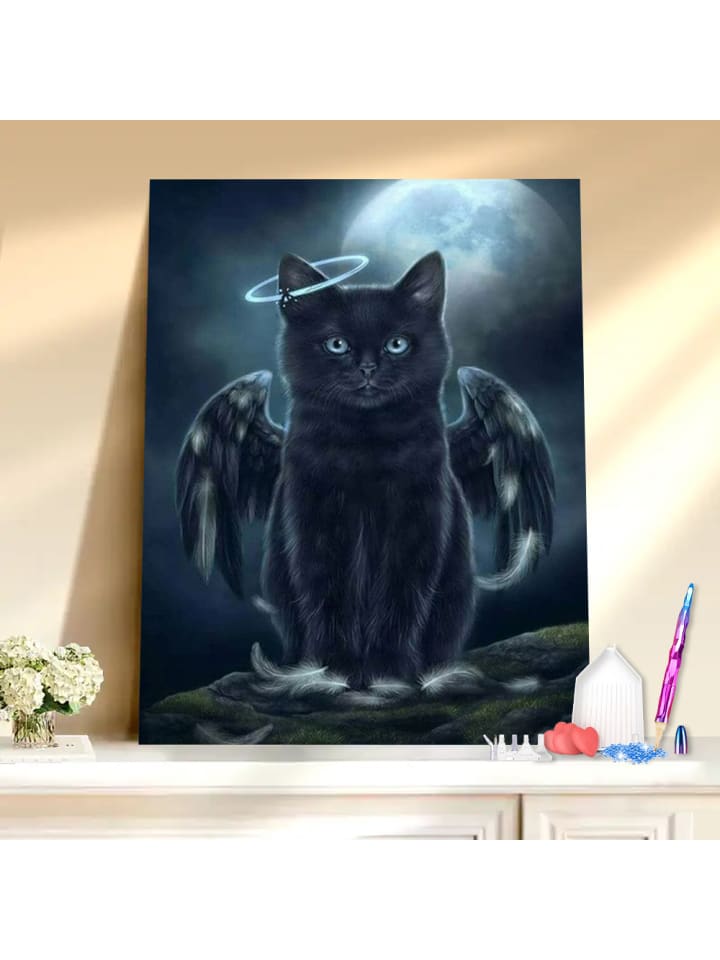 Diamond Painting-"Geflügelter Kater" 