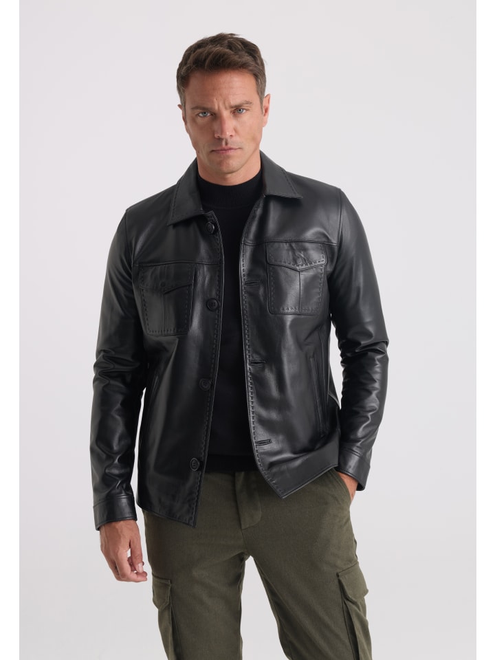 Lederjacke in Schwarz
