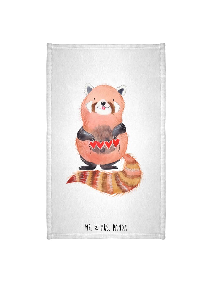 Handtuch Roter Panda ohne Spruch in Weiß