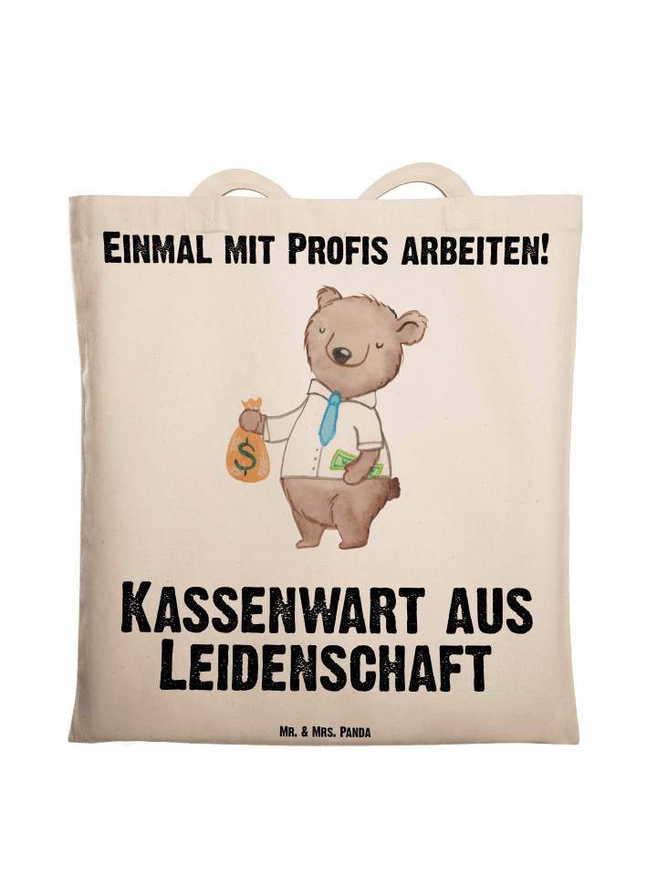 Shopper Bag Kassenwart Leidenschaft mit Spruch in Creme