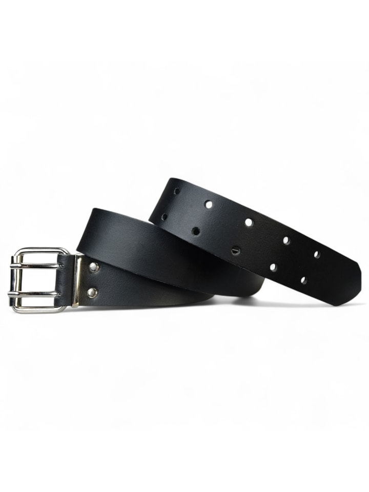 robuster Ledergürtel in Schwarz
