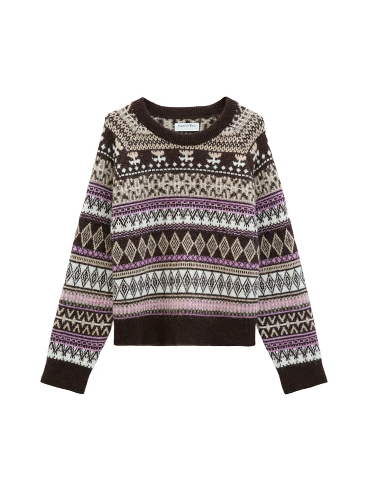 Strickpullover cropped in Medium Brown