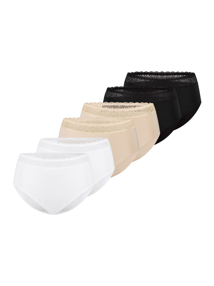 Midi Slip Feel of Modal in Weiß / schwarz / beige