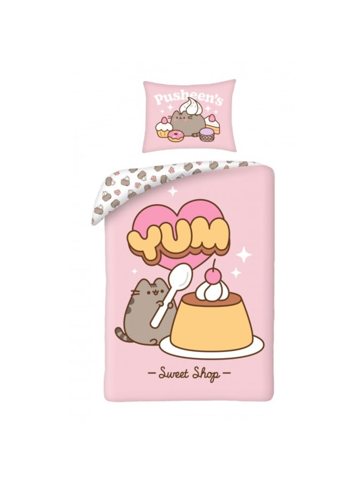 Pusheen Bettwäsche 140 × 200 cm Baumwolle Bettbezug Kissenbezug in Mehrfarbig