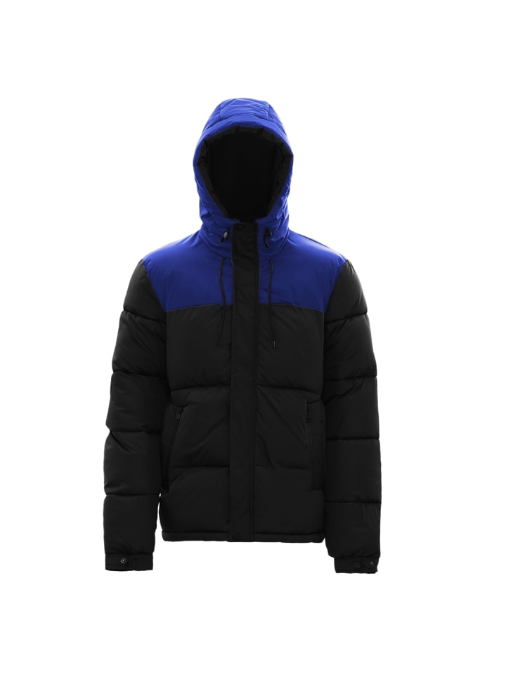 Herren Steppjacke in Schwarz Kobalt