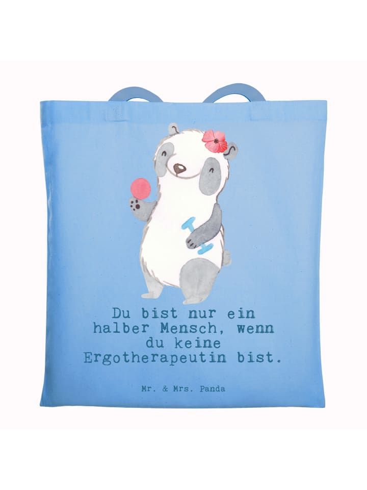 Tote Bag Ergotherapeutin Herz mit Spruch in Sky Blue