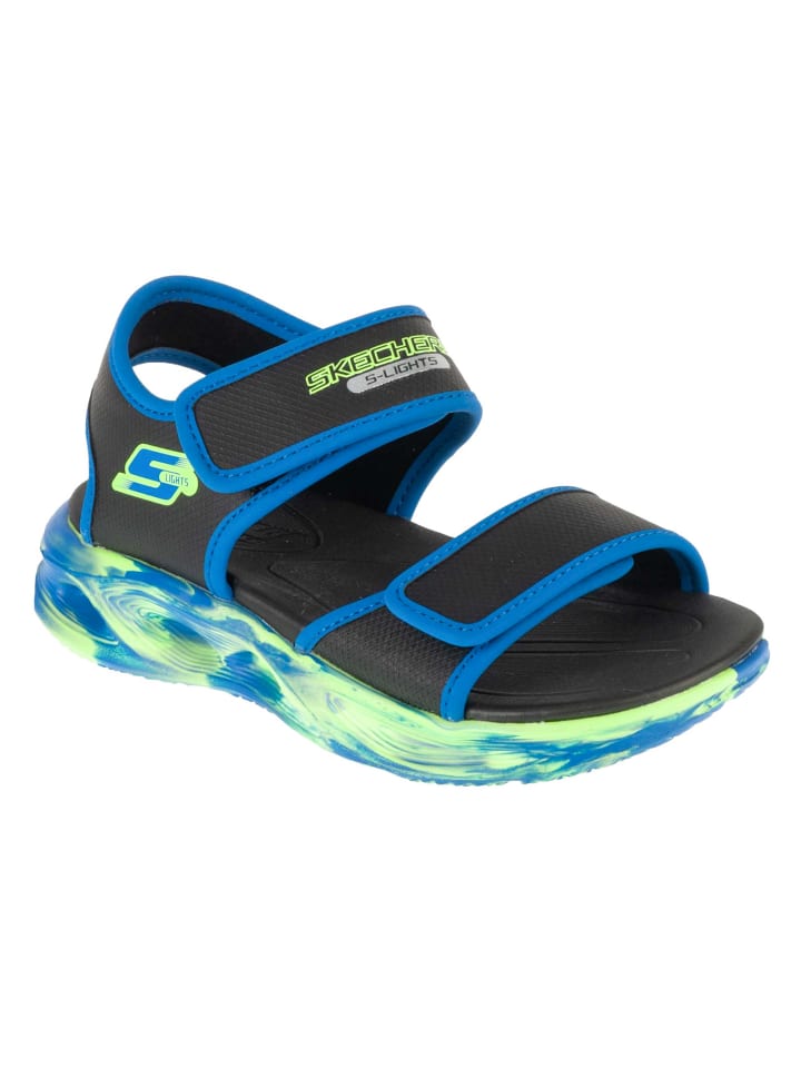 Skechers S-Lights: Sola Glow Sandal - Fusion Brights in Schwarz