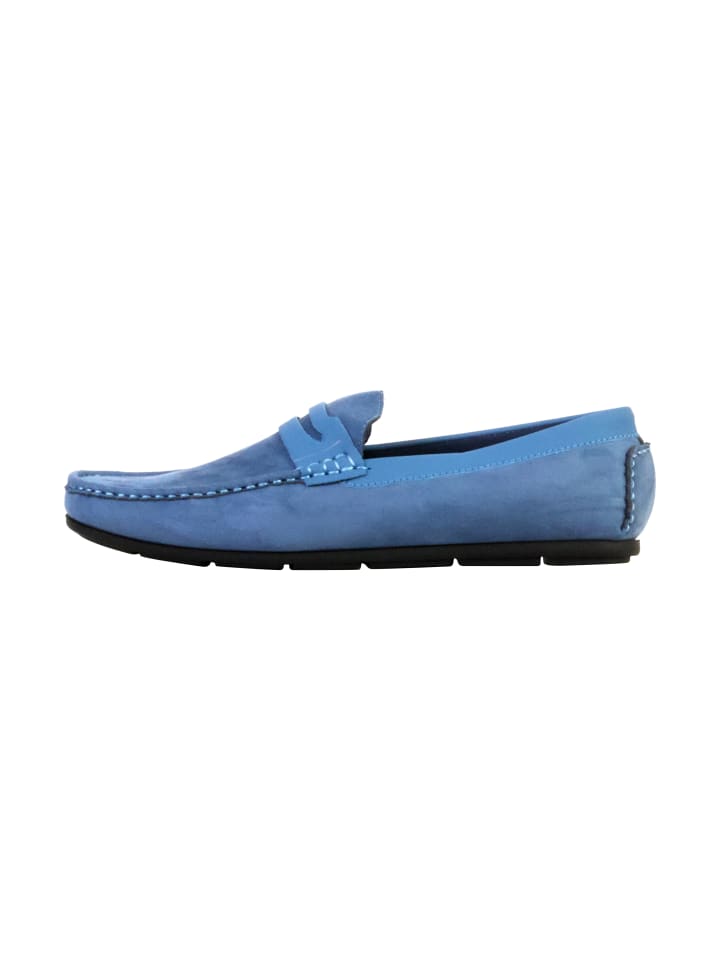 Flacher Mokassin zum Hineinschlüpfen Blau